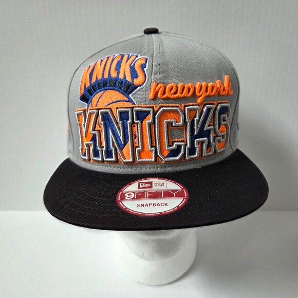 New York Knicks Hat Cap Snapback Gray New Era 9Fifty Hardwood Classics Big Logo - Picture 2 of 14